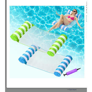 OKSUWATER 2 Pack Inflatable Pool Floats Adult  Water Hammock With Manual Pump